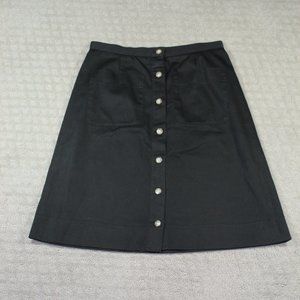 Folio Saks Fifth Avenue Size 4 Black Front Button Skirt
